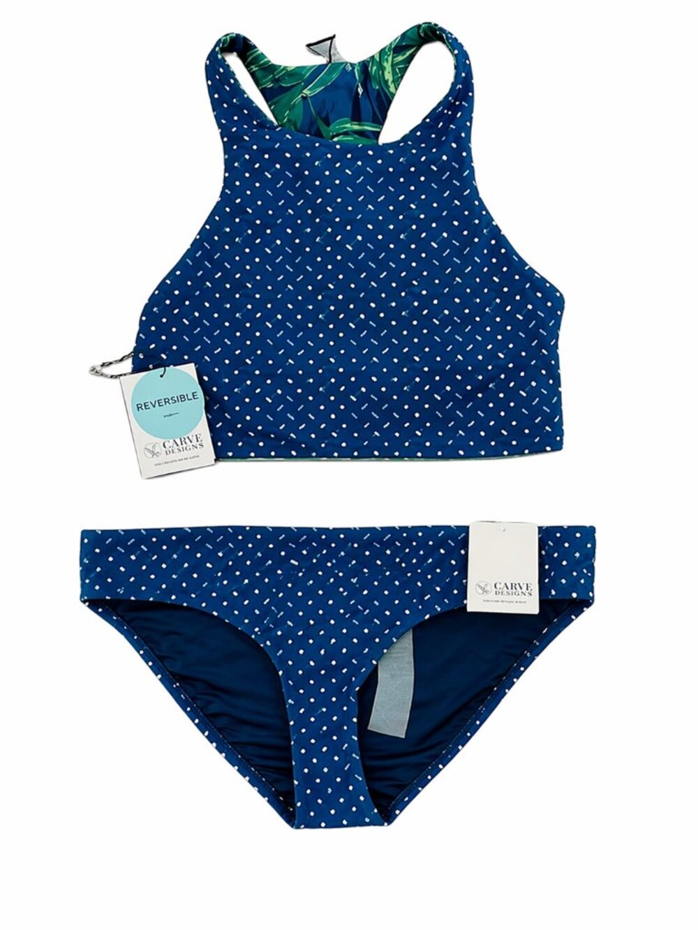 Carve Bikini Set Sanitas Reversible Top Catalina Full Coverage Bottom NWT Medium
